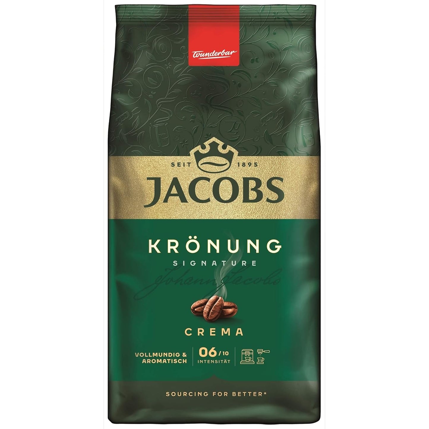 Jacobs Krönung Cream, café en grano entero, paquete de 4 (4 x 1000 g)