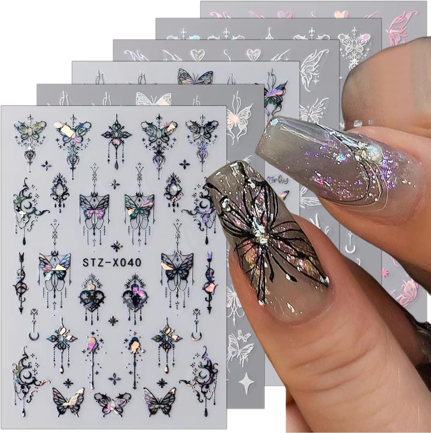 GZMAYUEN 12 colores pegatinas de uñas francesas 3D pegatinas de uñas de Color degradado francés autoadhesivas accesorios de diseño de uñas