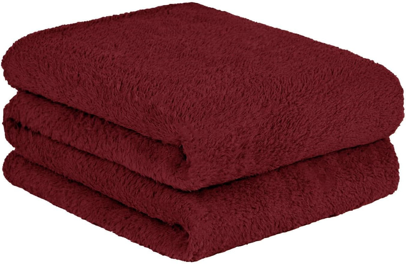 Brentford's Teddy - Manta polar para cama grande, felpa, muy suave, cálida, para sofá cama, color negro - 150 x 200 cm Camas y mantas Besuche den Brentfords-Store rojo vino 125 x 150 cm