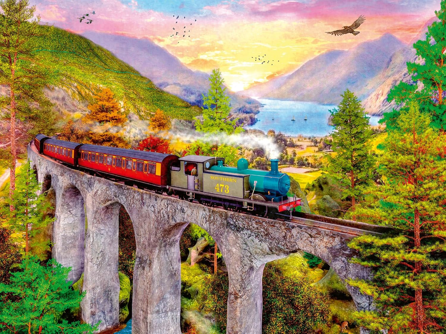 Ravensburger Puzzle 12000795 - Viaje en tren de otoño - Puzzle de 1500 piezas para adultos y niños mayores de 14 años, Puzzle Naty Shop Título predeterminado