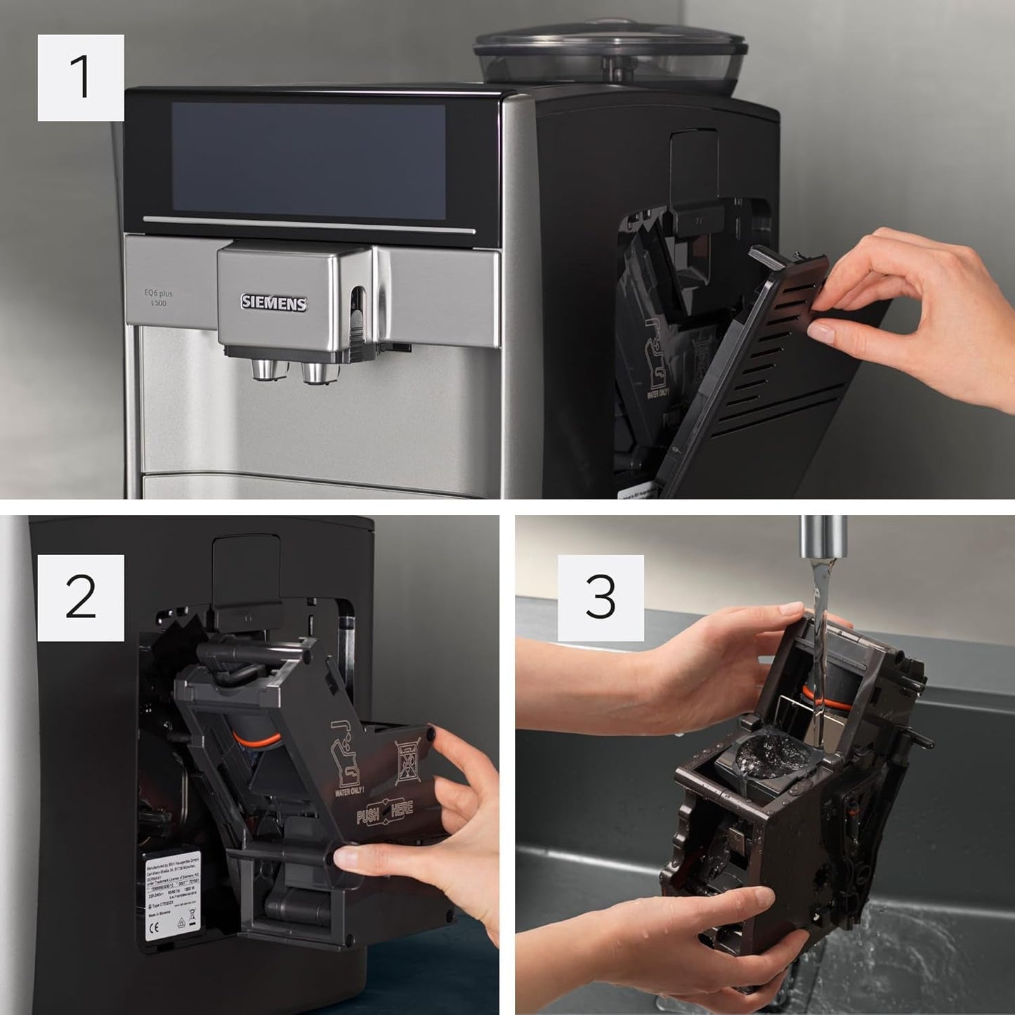 Cafetera espresso automática Siemens EQ.6 plus s300 TE653501DE, para muchas especialidades de café, espumador de leche, molinillo cerámico, doble función de café, antical, limpieza automática a vapor, 1500 W, plateada