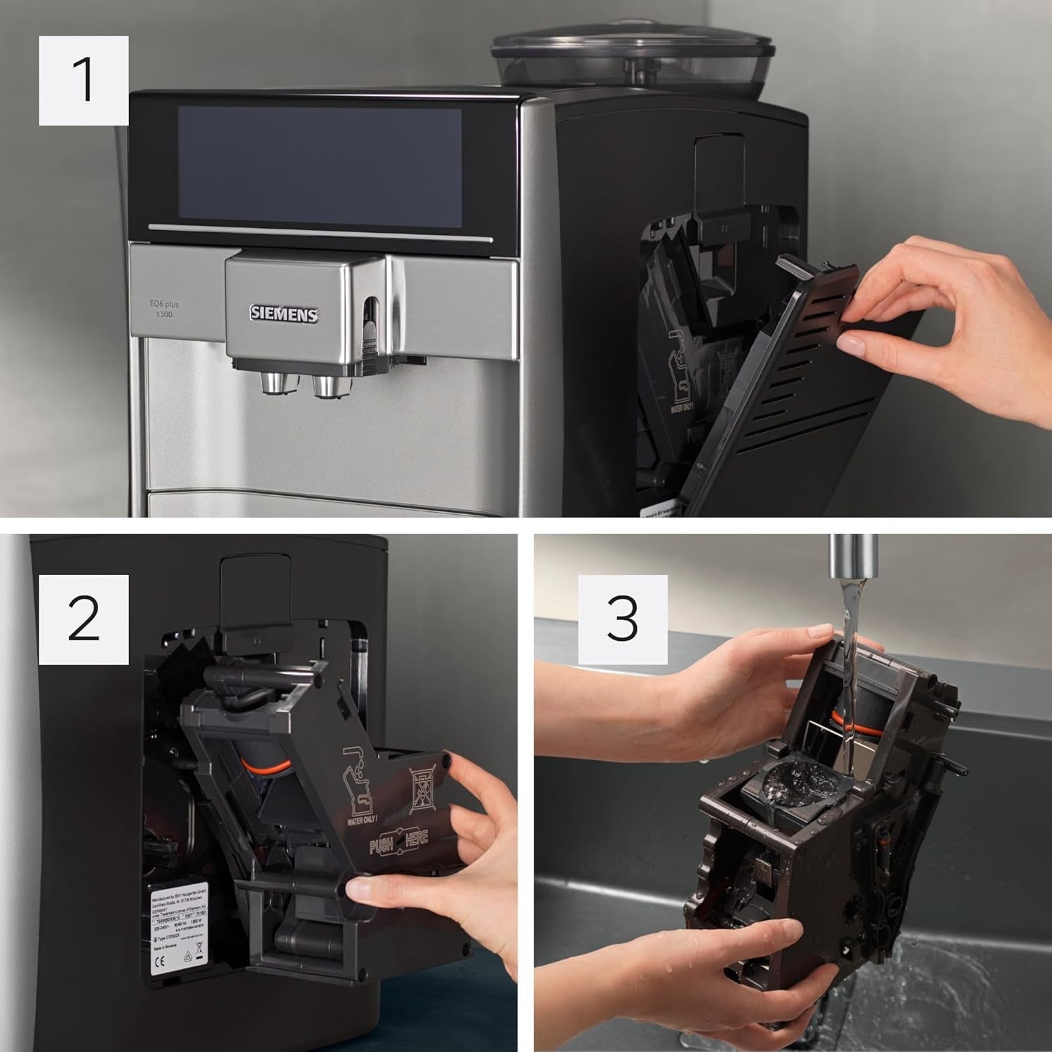 Cafetera espresso automática Siemens EQ.6 plus s300 TE653501DE, para muchas especialidades de café, espumador de leche, molinillo cerámico, doble función de café, antical, limpieza automática a vapor, 1500 W, plateada
