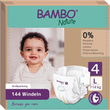 Pañales para bebé Bambo Nature, tamaño 1 (2-4 kg), caja mensual de 132 unidades | Pañales Premium con protección mejorada contra fugas | Máxima comodidad y libertad para los recién nacidos | Pañales testados dermatológicamente