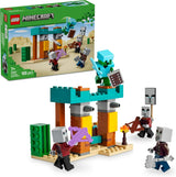 LEGO Minecraft The Illager Desert Patrol Videojuego para niños, mini juguete avanzado y tres minifiguras que incluyen saqueador, sirviente y caballero cactus 21267 Juegos de construcción Besuche den LEGO-Store Default Title