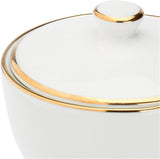 - Zuckerdose aus Porzellan, Durchmesser 10cm, Höhe 7.3cm, Kollektion Majestà