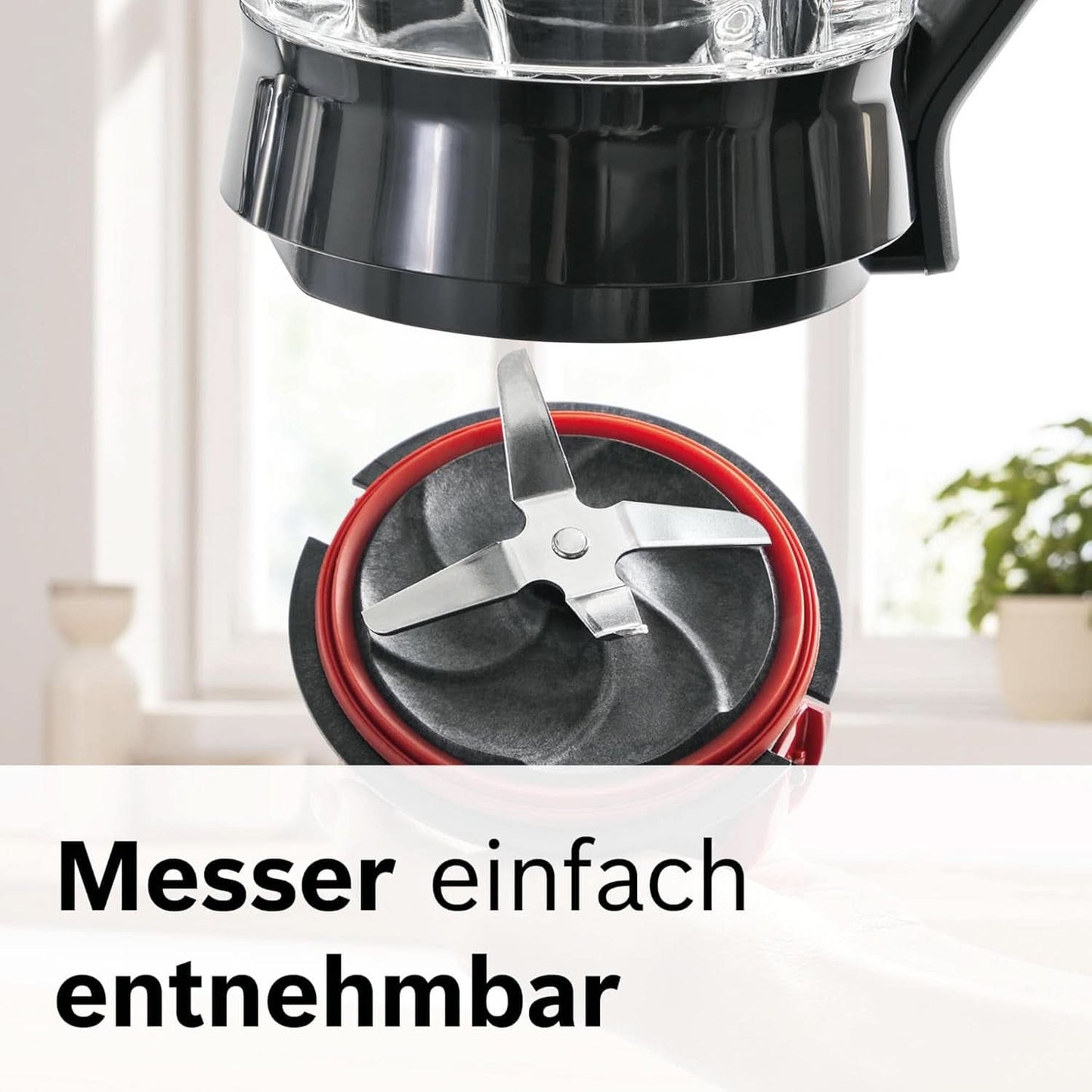 Batidora de mano Bosch Vitapower Serie 4 MMB6177S, Edelstahl-Klingen Made in Germany, Vaso de cristal termoseguro de 1,5 L, Botella para llevar de 0,6 L, Tapón, Kleinerkleinerer universal, 30.000 U/Min, 1200 W, Plata Cocina Naty Shop