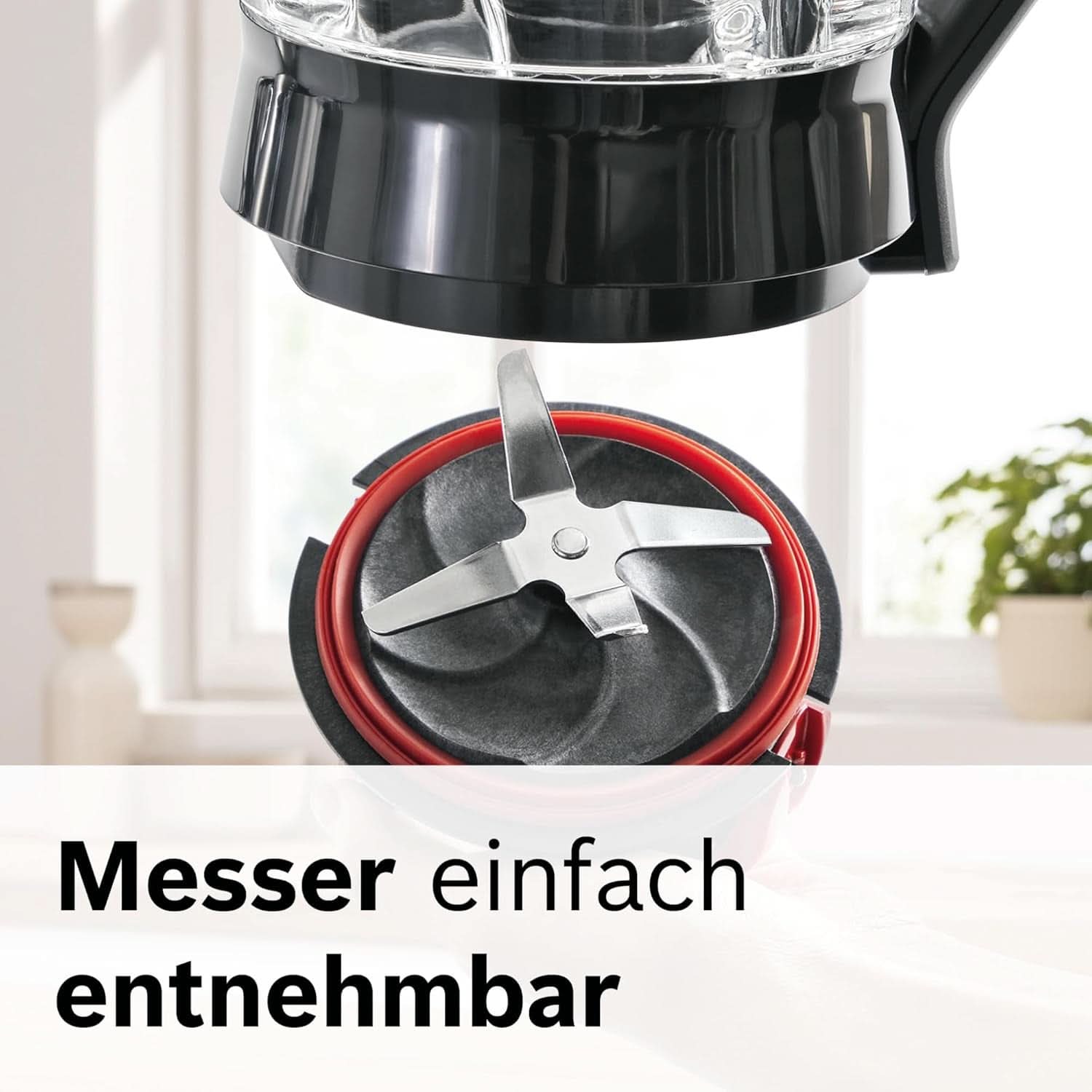 Batidora de mano Bosch Vitapower Serie 4 MMB6177S, Edelstahl-Klingen Made in Germany, Vaso de cristal termoseguro de 1,5 L, Botella para llevar de 0,6 L, Tapón, Kleinerkleinerer universal, 30.000 U/Min, 1200 W, Plata Cocina Naty Shop