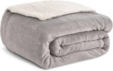 Kono Sherpa manta de lana, 150 X 200 Cm, Suave, Acogedora, Esponjosa, Reversible, Microfibra, mantas fijas para cama, sofá, sofá (Azul marino, doble/doble) Camas y mantas Besuche den KONO-Store Gris Twin/Double