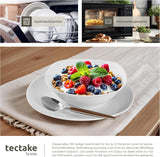 tectake® Vajilla para 12 personas, vajilla de porcelana de 100 piezas, incluye 12 platos, 12 platos de postre, 12 platos llanos, 12 tazas, 12 cuencos de cereales, ensaladera, lechera y azucarero