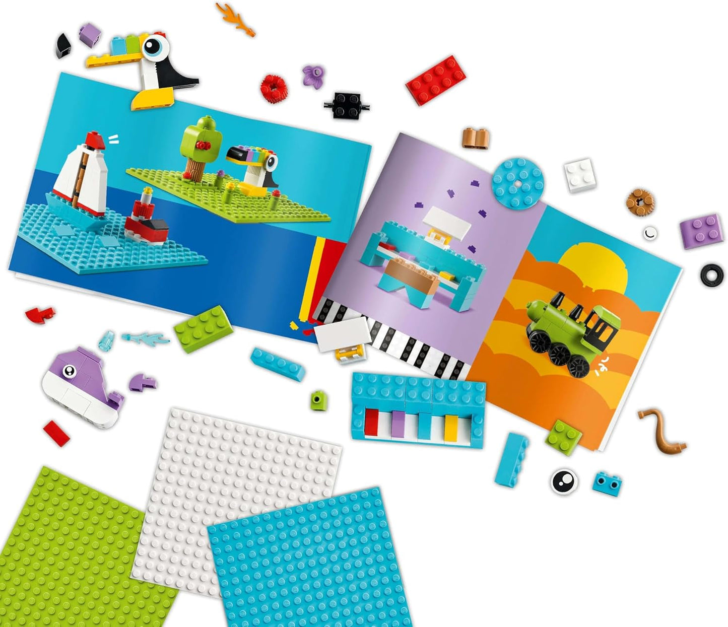 Set creativo LEGO Classic para construir y jugar - set con ladrillos de colores - construye una casa, un perro, un coche divertido, un teclado de piano y un arcoíris - set de manualidades para niños y niñas a partir de 5 años Juegos de construcción Besuche den LEGO-Store