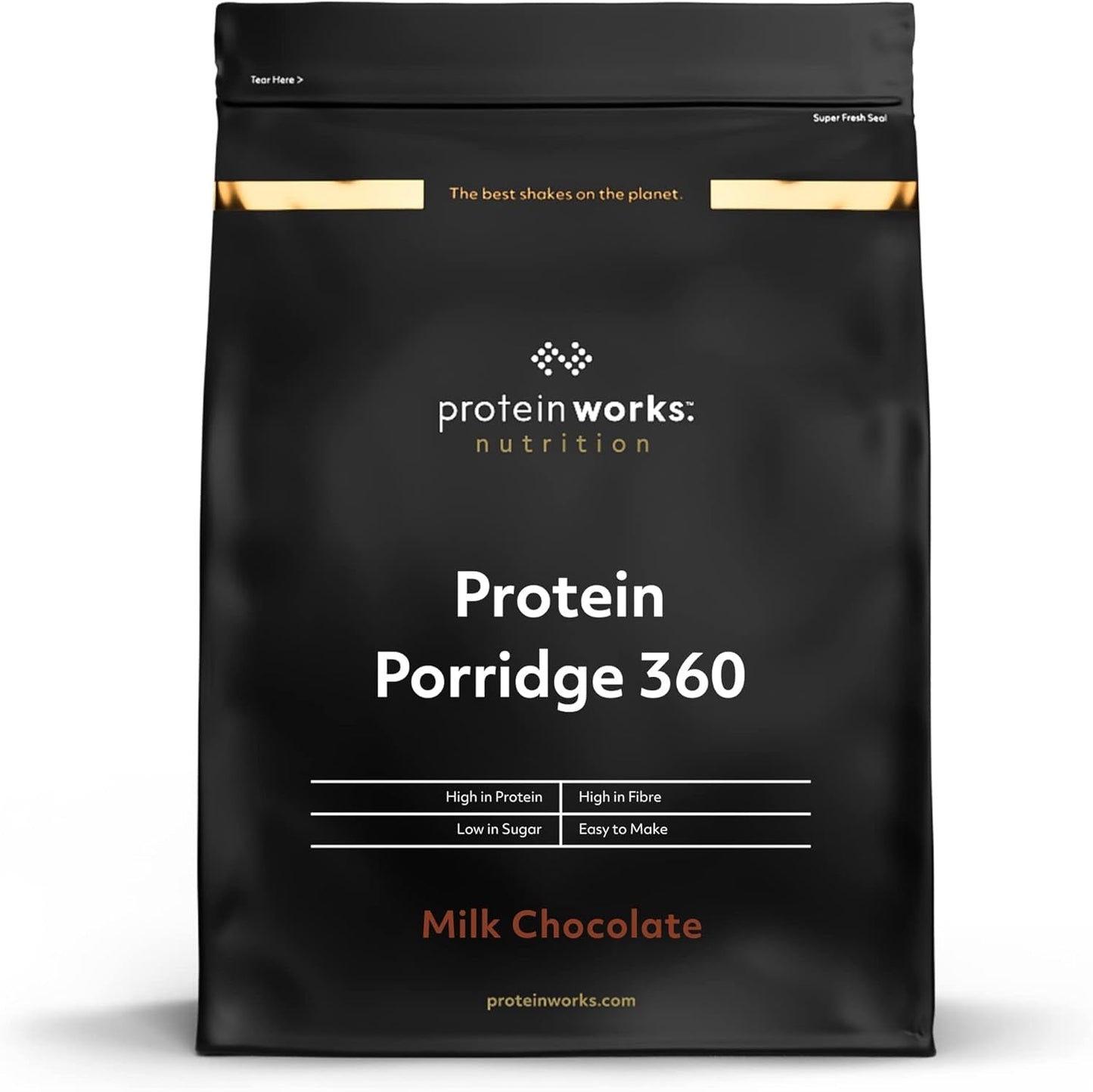 Protein Works - Gachas Proteicas 360 ​​| Mito Vitaminas y minerales adicionales | Proteinreiches Frühstück | Kalorienarme Haferflocken | 6 porciones | Chocolate con leche 500G Cereal Naty Tienda Título predeterminado