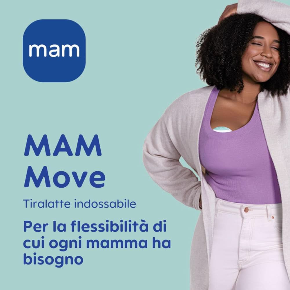 MAM Move Sacaleches portátil con 3 modos de funcionamiento y 5 niveles de intensidad, carcasa de silicona Skinsoft, regulable en 4 tamaños Accesorios Alimentación y Lactancia Bebe Naty Shop