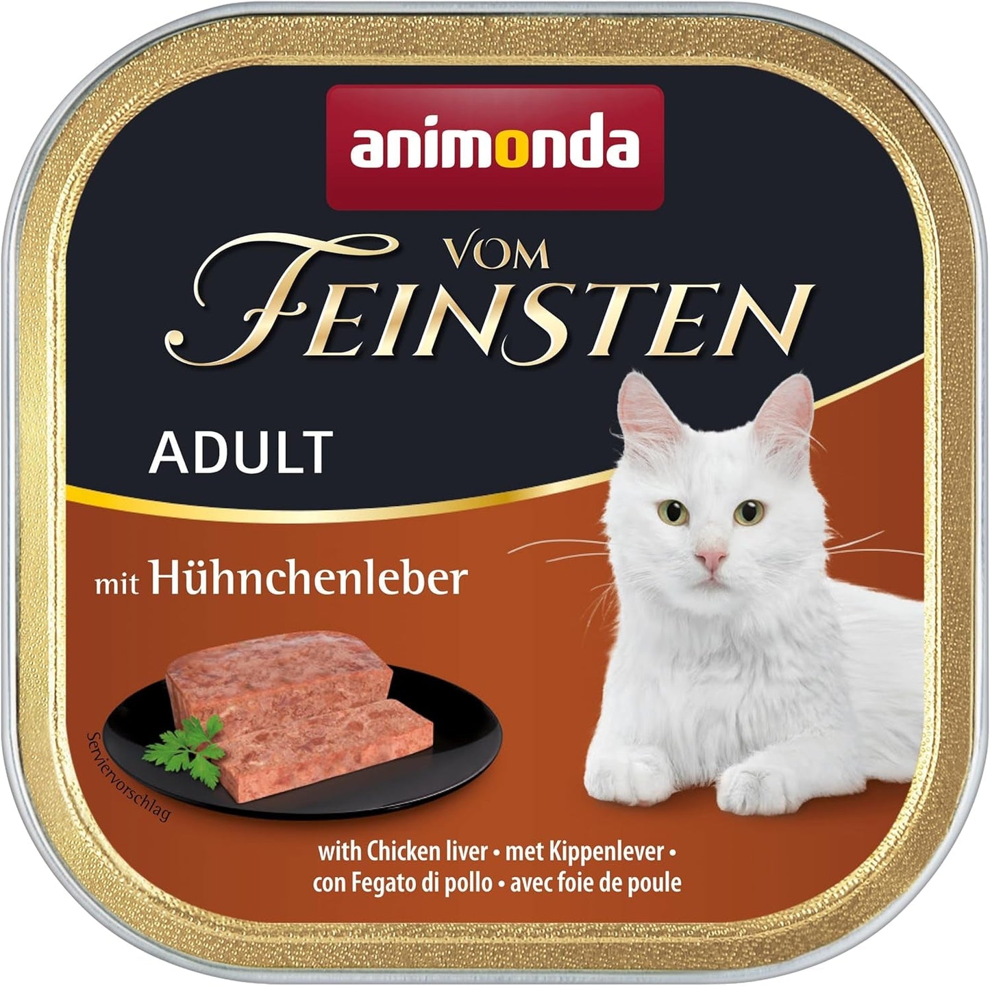 animonda Vom Feinsten Comida húmeda para gatos adultos, variedad de pollo, 6 x 100 g