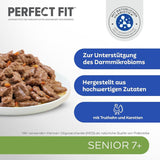 PERFECT FIT™ Bolsas de porciones para gatos mayores con pavo y zanahorias, 12 x 85 g