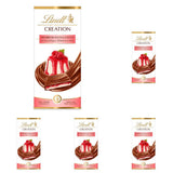 Lindt Chocolate Creation Panna Cotta de frambuesa, regalo de chocolate, barra de chocolate, 150 g (paquete de 5)