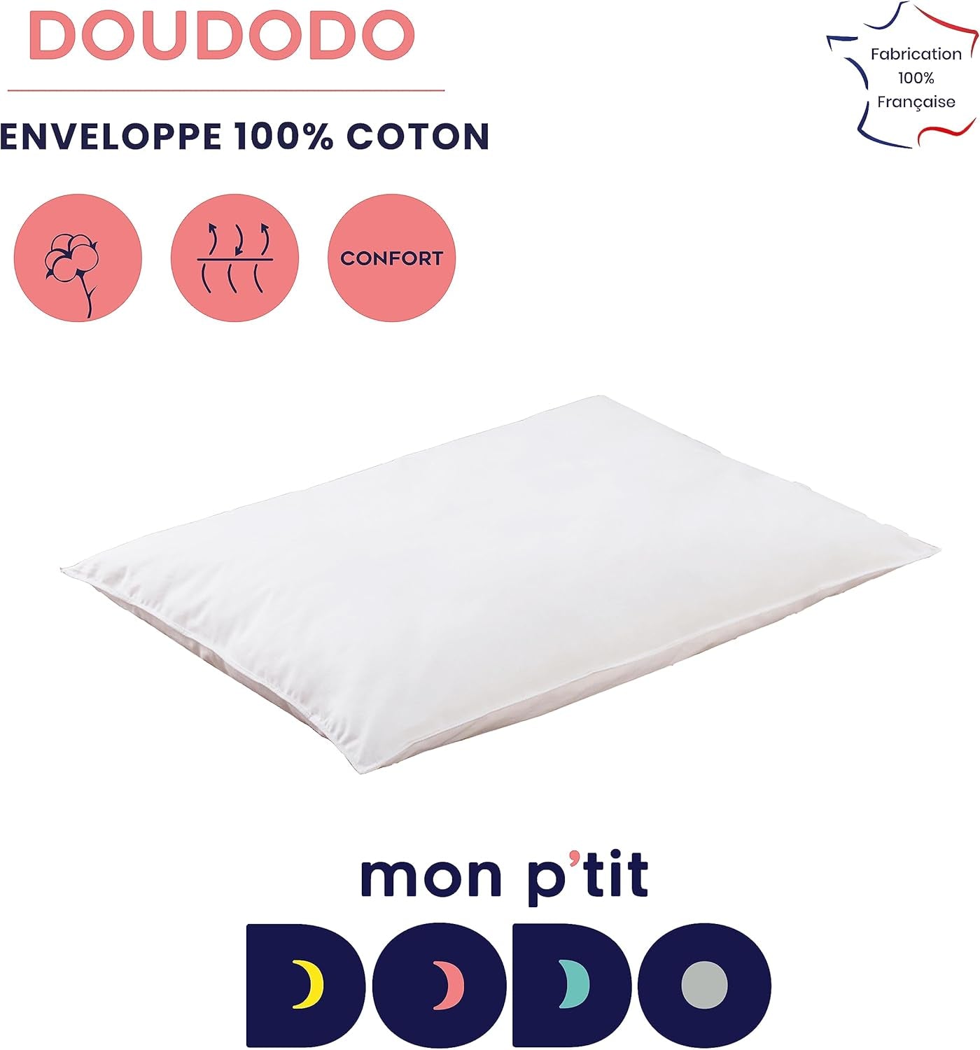 MON P'TIT DODO - Almohada cómoda, 40 X 60 cm, blanca Naty Shop almohadas estándar