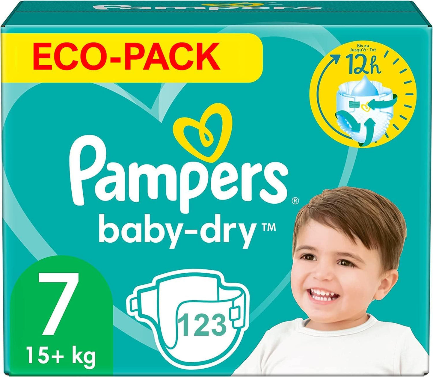 Pañales PAMPERS Baby-DRY talla 7 123