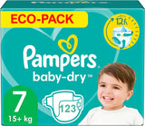 Pañales PAMPERS Baby-DRY talla 7 123