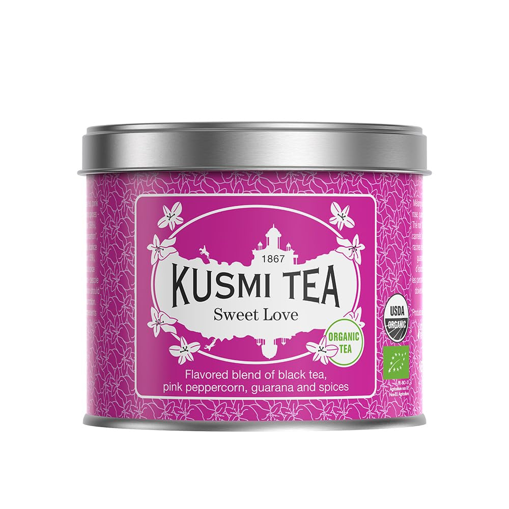 Té Kusmi - Earl Grey Intense - Té negro Earl Grey orgánico con bergamota fuerte y limón picante - Té a granel - Caja de metal de 100 g - Cantidad para unas 50 tazas