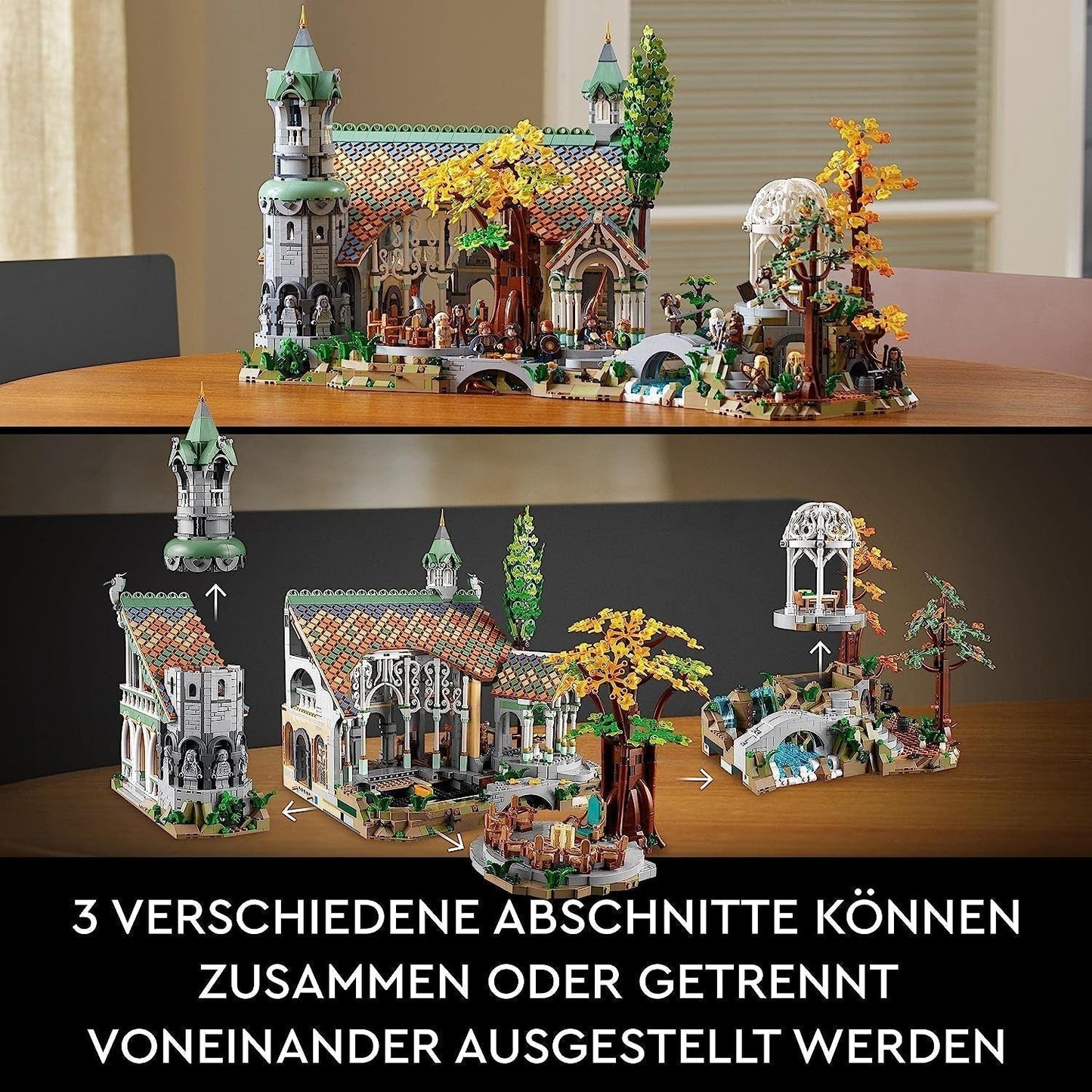 LEGO Icons El Señor de los Anillos: Rivendell - Set de colección y exhibición para adultos con 15 minifiguras únicas, incluidas Gandalf, Legolas, Aragorn y Frodo, exclusivamente en Amazon - 10316 Juegos de construcción Besuche den LEGO-Store