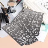 JMEOWIO Plantillas para estampación de uñas Halloween 6 Piezas Plantillas de Plantillas para decoración de uñas Diseño de uñas Zubehör Böse Gruselige Kürbis-Geisterhexe