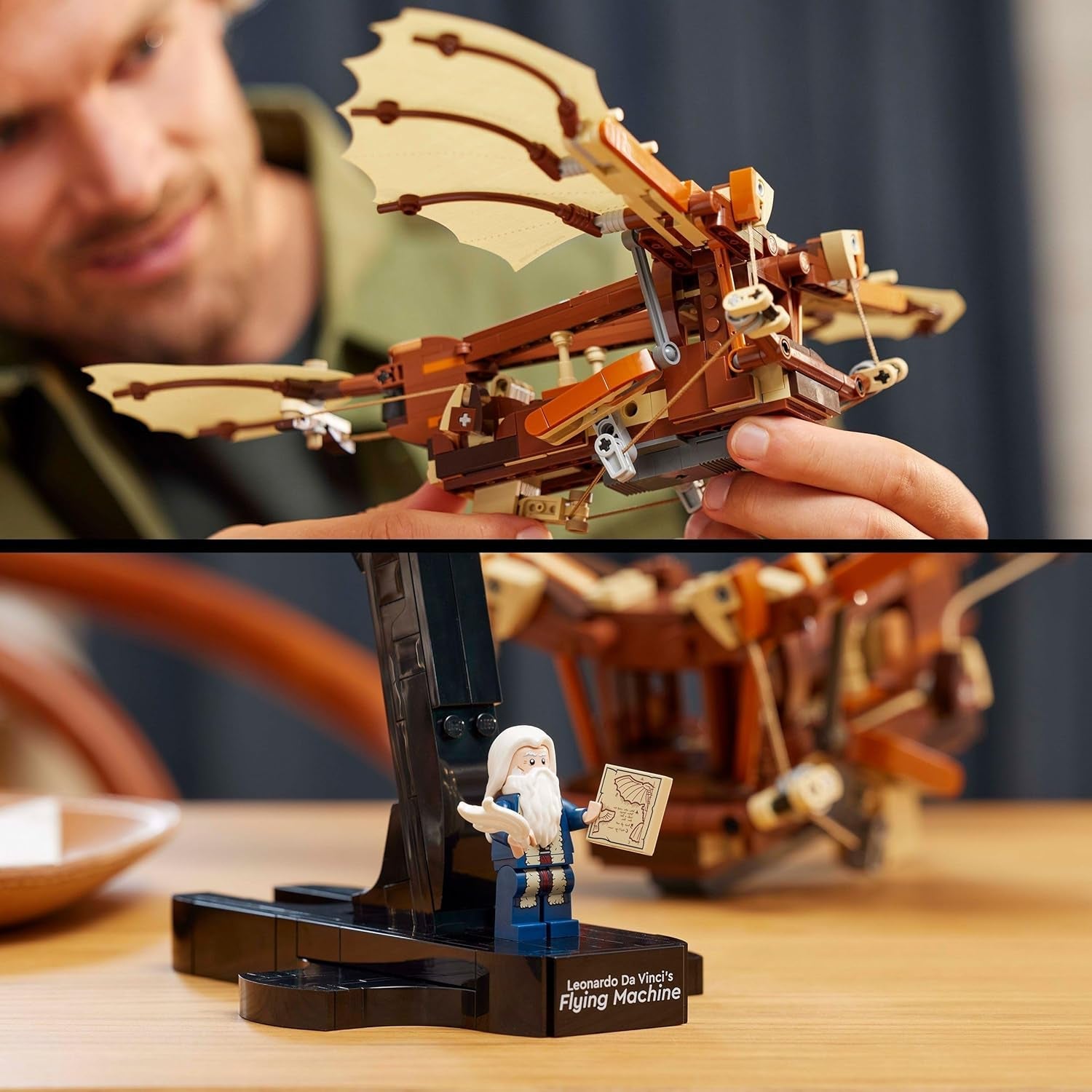 LEGO Icons Máquina voladora de Leonardo Da Vinci con alas batientes - Incluye minifigura y soporte - Set de construcción para adultos - Set de decoración del hogar - Idea de regalo - 10363 Juegos de construcción Besuche den LEGO-Store