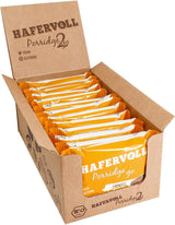 Hafervoll Porridge2go Mantequilla de maní y nueces, 13 barras x 55 g - Snack vegano, orgánico, sin gluten, sin azúcares añadidos, con avena, dátiles y caramelo de quinua