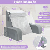Almohada de lectura grande con asa, espuma de alta densidad, almohada ergonómica para la espalda, reposabrazos, soporte para el cuello y reposacabezas, cojín de asiento reclinable para dormir, jugar, mirar televisión, para cama y sofá