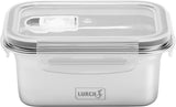 Lurch 240895 Fiambrera Caja de Seguridad/Almacenamiento de Acero Inoxidable de Alta Calidad con Tapa de plástico Libre de BPA 2000 ml Cajas de Almacenamiento de Alimentos Transparentes Naty Shop 500 ml