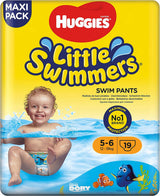 Pañales de natación Huggies Little Swimmers talla 5/6 (12-18 kg), 1 paquete de 19 piezas