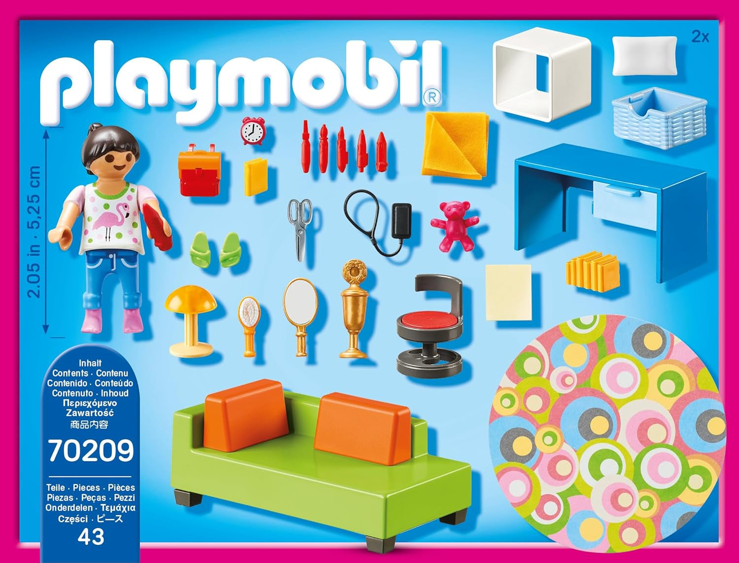 CASA DE MUÑECAS PLAYMOBIL 70209 Habitación juvenil con figura de niña y complementos, a partir de 4 años Casas de Muñecas Naty Shop