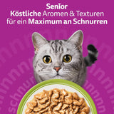 Whiskas Senior 7+ Comida Húmeda Selección Mixta en Gelatina, 84 Sobres, 84x85g (1 Paquete Grande) - Comida húmeda de alta calidad para gatos a partir de 7 años