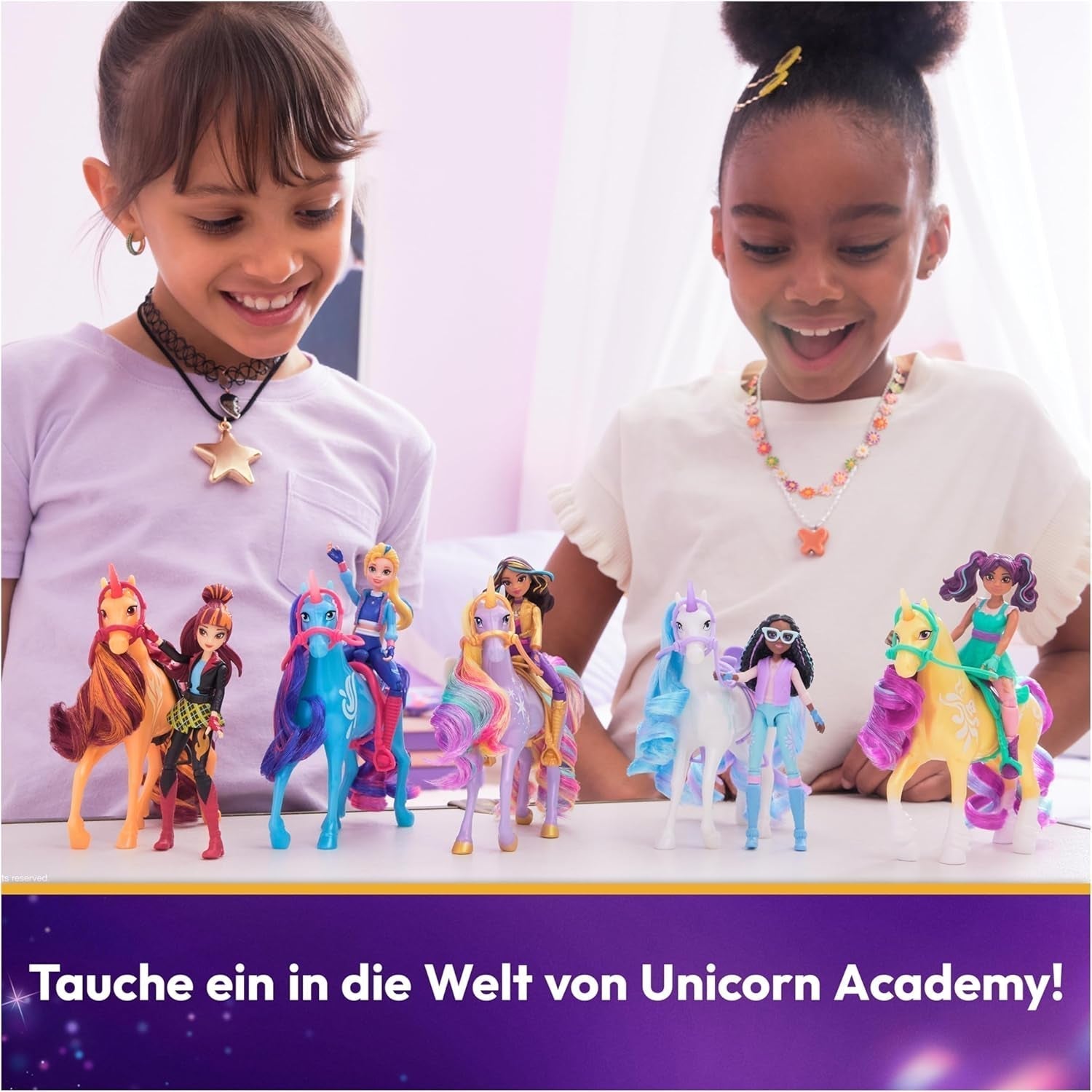 Unicorn Academy AVA y Unicorn Leaf Set - Figuras originales de aproximadamente 12 cm de alto de la popular serie de Netflix Con dos accesorios y cepillos para el cabello Para juegos de rol imaginativos, para niños a partir de 4 años Figuras de acción Naty Shop