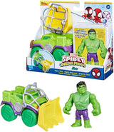 SPIDEY y SUS AMAZING FRIENDS Figura de Moto Spidey de Marvel, Juguete para niños y niñas de 3 años en adelante Figuras de acción Naty Shop Camión Hulk
