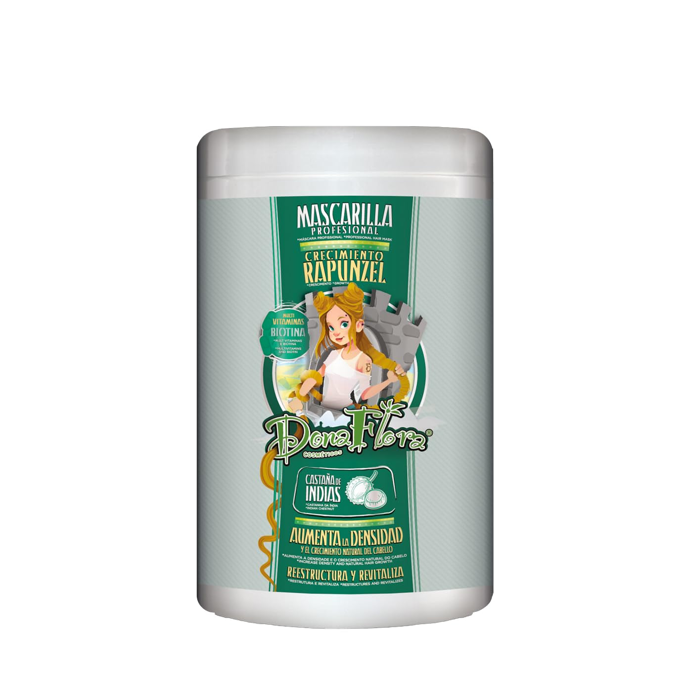 Rapunzel Growth Mask 1000ml - Estimula el crecimiento del cabello desde el folículo piloso - Cuidado fortalecedor para cabello más largo y grueso - Sin sulfatos ni parabenos Naty Shop Hair Mask Default Title