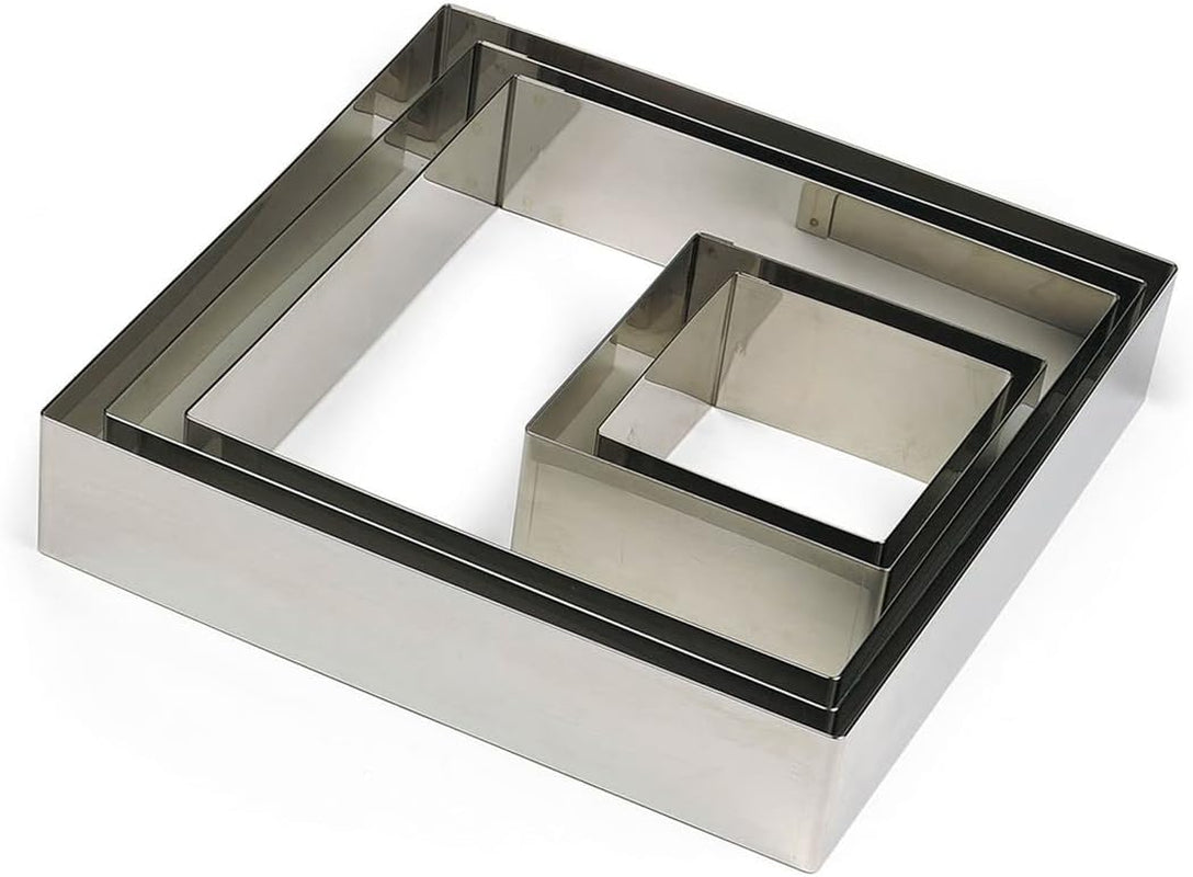 863322/Lata para galletas, forma cuadrada, acero inoxidable, 12 cm