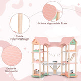 FANTASK Casa de Muñecas de Madera, Casa de Muñecas de 85 cm de Alto 7 Habitaciones con 32 Muebles y Accesorios, Casa de Muñecas con Escalera de Cuerda, Casa de Muñecas Regalo para Niñas de 3 Años (Modelo 3) Naty Shop Casas de Muñecas