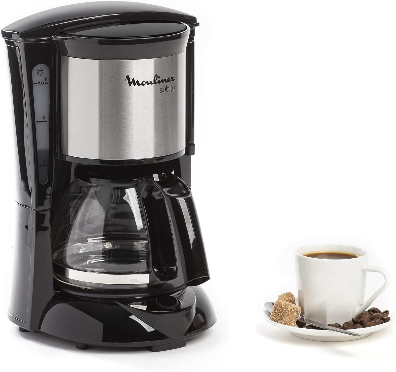 FG150813 Cafetera Subito, 6 tazas, Negro/Acero inoxidable