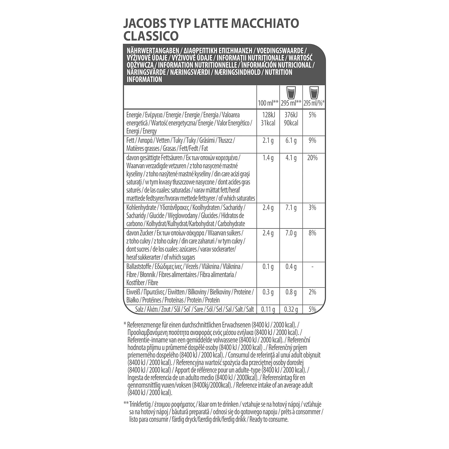 Tassimo Kapseln Jacobs Type Latte Macchiato Classico, 5 x 8 cápsulas, 40 cápsulas de café