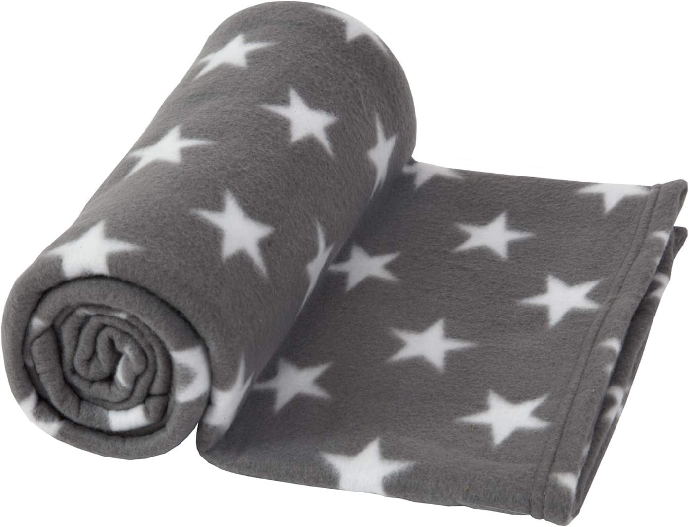 DREAMSCENE manta cómoda manta mullida manta de lana - manta de salón cálida suave de invierno, manta de sofá, manta de sofá, manta de peluche para niños, mantas de salón y de peluche 120X150Cm, manta para sofá estrellas grises Camas y mantas Besuche den DREAMSCENE-Store
