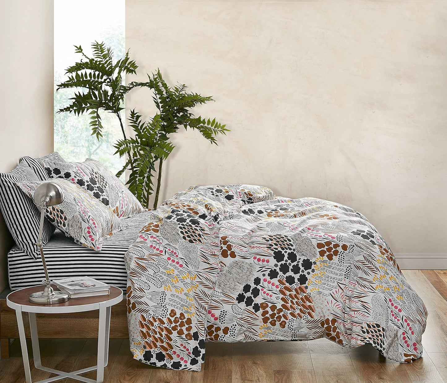 MARIMEKKO Juego de ropa de cama Queen, ropa de cama de percal de algodón con fundas de almohada a juego, decoración del hogar durante todo el año (Pieni Letto, multicolor, cama tamaño queen) Naty Shop Edredones y edredones