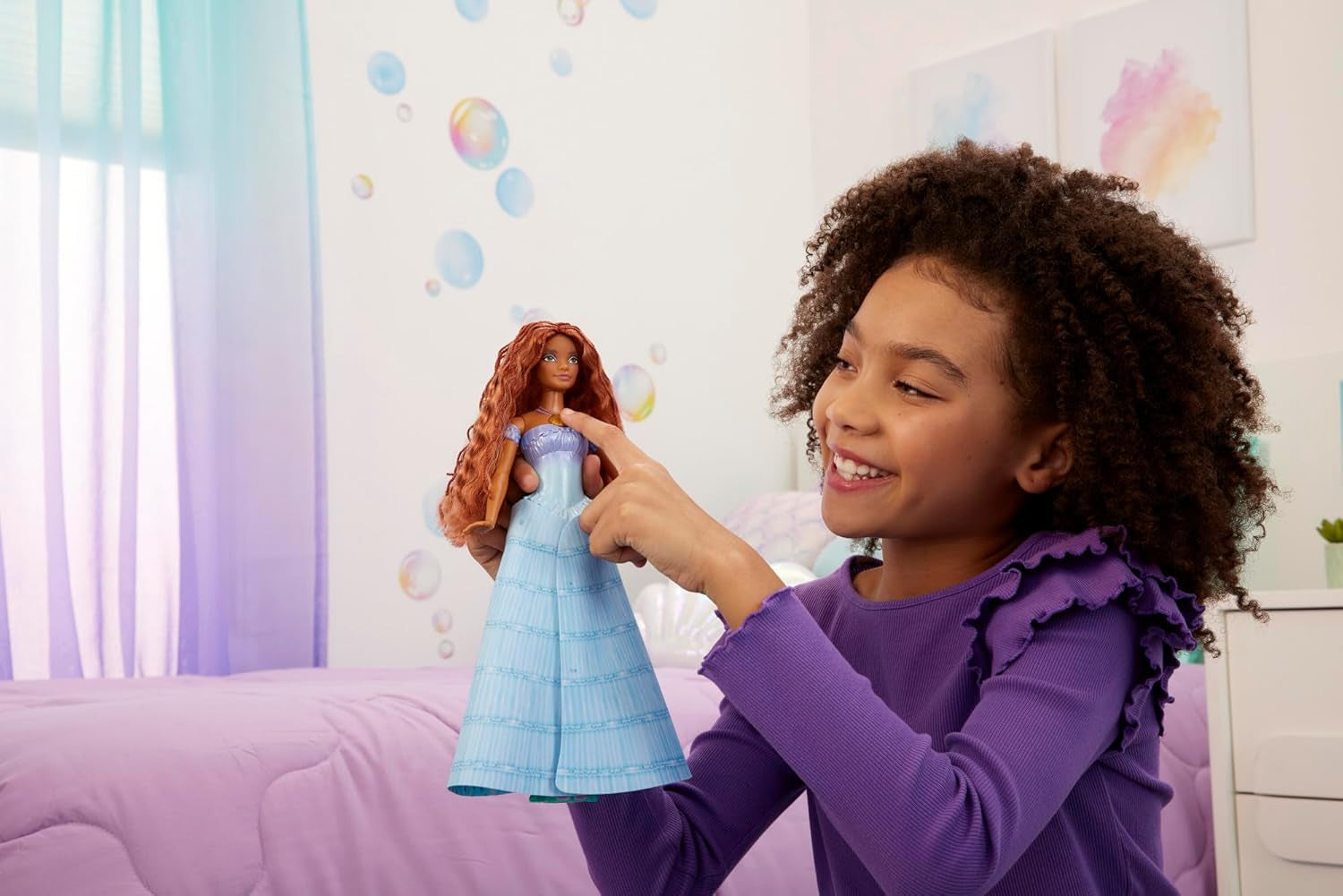 Mattel Muñeca Princesas Disney Ariel, Inspirada en La Pelicula La Sirenita, Transformación: Juguete Hombre Sirena, Móvil, Regalos Disney, Juguetes 3 Años, HLX13 Muñecas Naty Shop