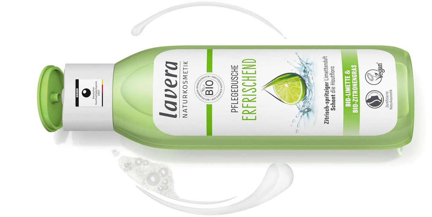 Lavera, Gel de ducha refrescante con lima ecológica, 250 ml Ducha y baño Naty Shop
