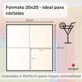 , Servilleta de papel para cóctel, pliegue 1/4, encaje, 150 servilletas, blanco