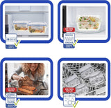 Max Home Paquete de 8 Recipientes Herméticos de Vidrio Fiambrera de Vidrio para Microondas Recipientes para Alimentos Resellables Tapas Transparentes de 550 ml Recipientes para Alimentos (16538) Cajas de Almacenamiento de Alimentos Naty Shop