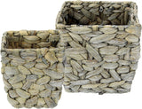 Juego de maceteros de jacinto de agua, macetero, contenedor, macetero, macetero, cesta para plantas, macetero, cuenco, macetero decorativo, macetero decorativo tejido, macetero, jarrón, cesta, macetero para flores y plantas artificiales