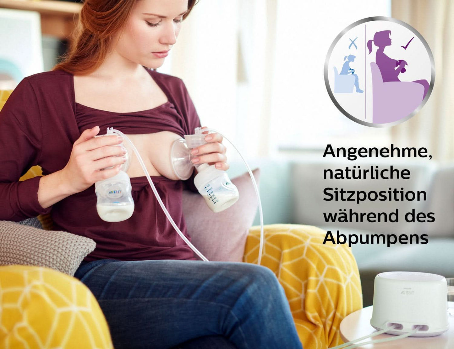 Sacaleches eléctrico doble Philips Avent SCF334/02 Accesorios Alimentación y Lactancia Bebe Naty Shop