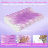 HOMCOM Almohada Viscoelástica Almohada Cervical con Funda Extraíble 2 Alturas Ergonómica 2S Responsive Almohada Cervical para Diferentes Posiciones para Dormir 60x40cm Crema Blanco