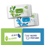 MilleusiPiu Maxi con tapa, 64 toallitas húmedas, 64 unidades