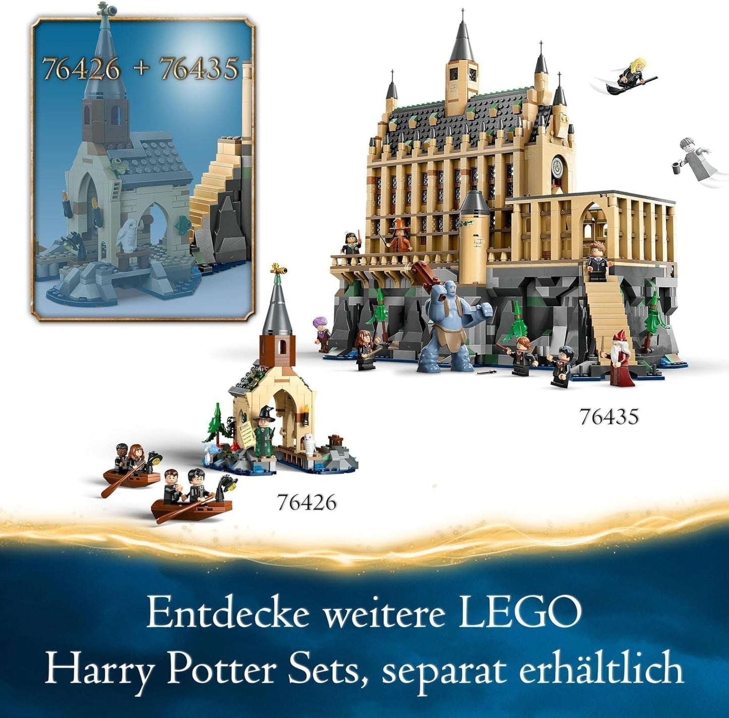 LEGO Harry Potter Castillo de Hogwarts: El Gran Salón, juguete coleccionable con 11 minifiguras incluida Hermione Granger, regalo mágico para niños y niñas 76435 Juegos de construcción Besuche den LEGO-Store